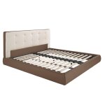 Lit double moderne en tissu et co - cuir