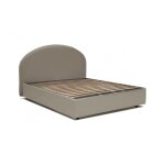 Lit double en simili cuir tourterelle 160x200 cm Lit double en simili cuir tourterelle 160x200 cm