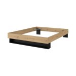 Lit effet bois clair et noir 160 x 200 cm