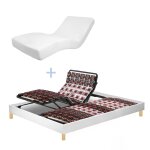 Lit electrique, matelas  mmoire de forme, contour simili 140x190 cm