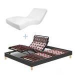 Lit electrique, matelas à mémoire de forme, contour tissu 160x200cm Lit electrique, matelas à mémoire de forme, contour tissu 160x200cm