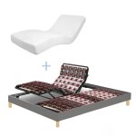 Lit electrique, matelas  mmoire de forme, contour tissu 90x190cm