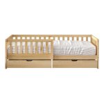 Lit enfant avec 2 tiroirs, beige - sans matelas - 206 x 98 cm