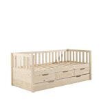 Lit enfant banquette 4 tiroirs en bois 90x200 cm - bois clair