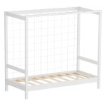 Lit enfant but de football 70x140 cm blanc bois avec sommier et filet