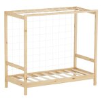 Lit enfant but de football 70x140 cm naturel bois + sommier et filet