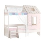 Lit enfant cabane en rose 185x214x123cm