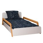 Lit enfant volutif avec barrires blanc et bois 90x190 cm