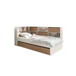 Lit enfant avec rangement 90x190 blanc et chne