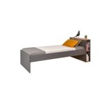 Lit enfant avec rangement 90x200 ardoise et chne