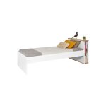 Lit enfant avec rangement 90x200 blanc et chne