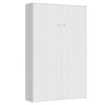 Lit escamotable vertical 120 effet bois fr�ne blanc