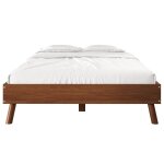 Lit futon en bois massif, coloris ch�taignier, 140 x 200 cm