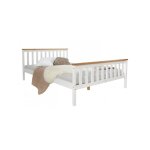 Lit futon double 140x200 en bois blanc lgant