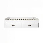 Lit gigogne + 2 tiroirs individuels + matelas blanc 90x190cm