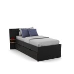 Lit gigogne 90x190 ardoise et ch�ne