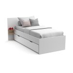 Lit gigogne 90x190 blanc et chne