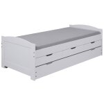 Lit gigogne 90x190cm + 3 tiroirs bois massif vernis blanc Lit gigogne 90x190cm + 3 tiroirs bois massif vernis blanc