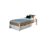 Lit gigogne 90x200 blanc et chne