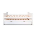 Lit gigogne en bois blanc 90x200 cm