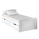 Lit gigogne en bois massif 90 x 190 cm blanc