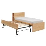 Lit gigogne en bois massif clair 90 x 190 cm