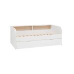 Lit gigogne effet bois blanc 90 x 190 cm
