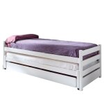 Lit gigogne triple en bois blanc 90x200 cm