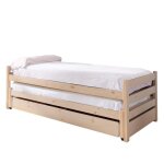 Lit gigogne triple en bois blanc lav 90x200 cm
