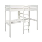Lit mezzanine avec 1 bureau 90x200 cm blanc