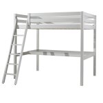 Lit mezzanine 140x200 sommier inclus bureau blanc