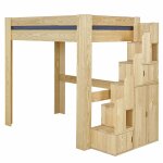 Lit mezzanine 2 places bois massif 140x190 cm