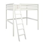 Lit mezzanine 2 places pin massif blanc 140x190
