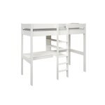 Lit mezzanine avec bureau 90x200 blanc