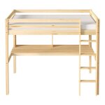 Lit mezzanine avec bureau, beige - sans matelas - 208x100, 5x172 cm