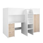 Lit mezzanine combin avec bureau et armoire 90 x 200 cm