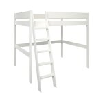 Lit mezzanine effet bois blanc