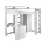 Lit mezzanine avec son bureau et sa penderie 90 x 200 cm Lit mezzanine avec son bureau et sa penderie 90 x 200 cm