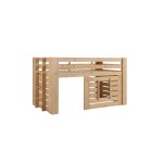 Lit mi - hauteur 90x200 avec cabane pin massif