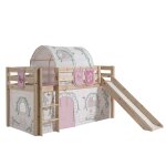 Lit mi - hauteur 90x200 toboggan sommier inclus housse birdy beige Lit mi - hauteur 90x200 toboggan sommier inclus housse birdy beige