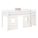 Lit mi - hauteur bois massif blanc 90x200 cm Lit mi - hauteur bois massif blanc 90x200 cm