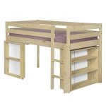 Lit mi - hauteur combin bois massif 90x190 cm