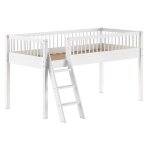 Lit mi - hauteur en hêtre massif blanc 90x200 Lit mi - hauteur en hêtre massif blanc 90x200