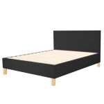 Lit noir en simili cuir 180x200 cm Lit noir en simili cuir 180x200 cm