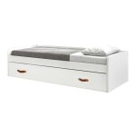 Lit pieds pliants blanc sans matelas 50x196x97cm