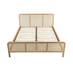 Lit en pin massif naturel avec cannage 160x200