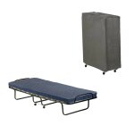 Lit pliant en tissu bleu 80x190 cm