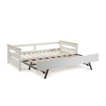 Lit pont gigogne double blanc 199x105 cm Lit pont gigogne double blanc 199x105 cm