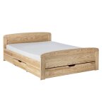Lit rangement en bois massif pin naturel 140x190 cm