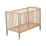 Lit réglable en hauteur en hêtre massif naturel foncé 70x140 Lit réglable en hauteur en hêtre massif naturel foncé 70x140